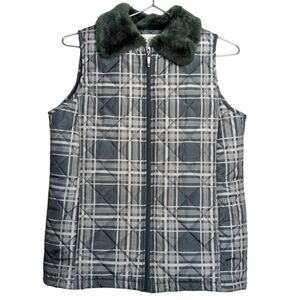 Debbie Morgan Quilted Puffy Puffer Vest Warm Cute Cottage Forest Fall Fun Zipper